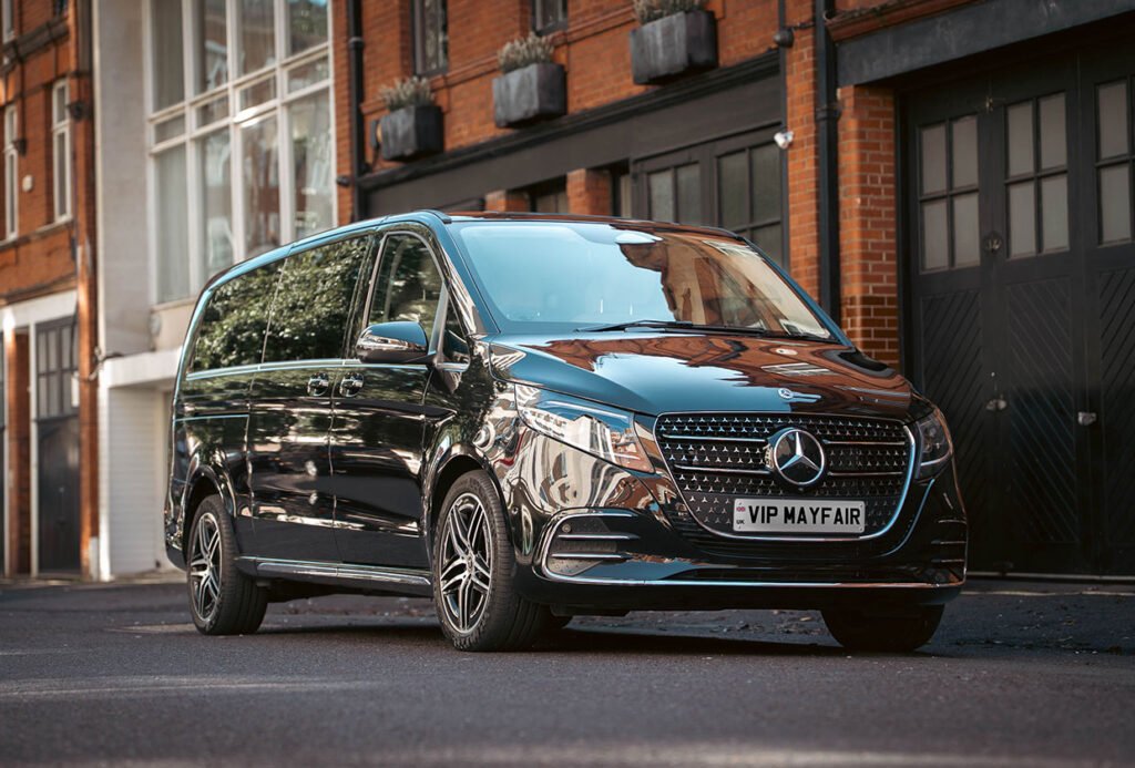 V-Class Mercedes chauffeur hire in London by VIP Mayfair 