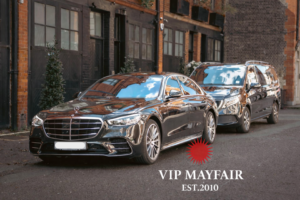 Luxury chauffeur vehicles by VIP Mayfair including Mercedes S-Class and V-Class, ideal for executive travel, VIP clients and family journeys in London.